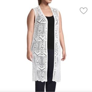 Chelsea & Theodore Crochet Knit Long Cardigan – Boho Vibes – Size M